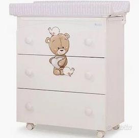 Bagnetto fasciatoio Azzurra Love Me 3 cassetti nuo