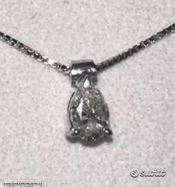 COLLANA PUNTO LUCE ORO 18kt. CON DIAMANTE GOCCIA