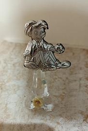Decorazione Pinocchio lamina d'Argento e cristallo