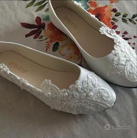 Scarpe ballerine 39 matrimonio cerimonia pizzo