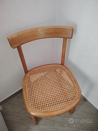 sedia legno impagliata