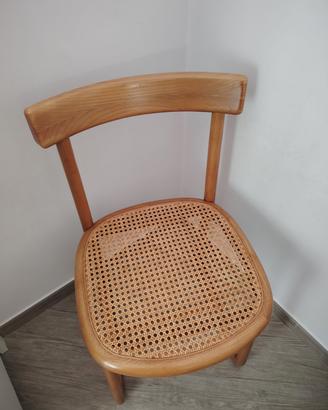 sedia legno impagliata