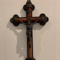 Antico crocefisso da parete arte sacra