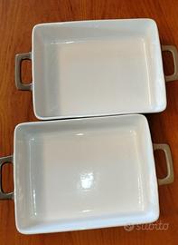 coppia di pirofile in ceramica