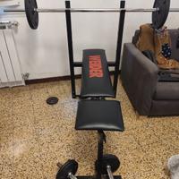 Panca piana - bilanciere - 80kg circa di pesi