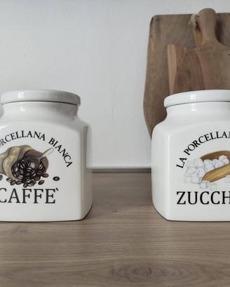 Contenitore Caffè e Zucchero La Porcellana Bianca