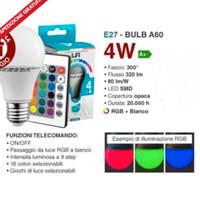 Lampadina led rgb 4w e27 320lumen 30w multicolor