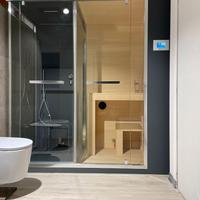 Sauna con bagno turco e doccia per la tua casa