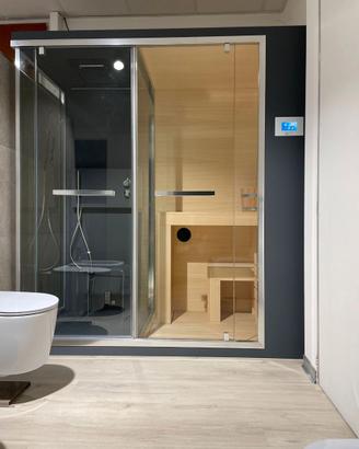 Sauna con bagno turco e doccia per la tua casa