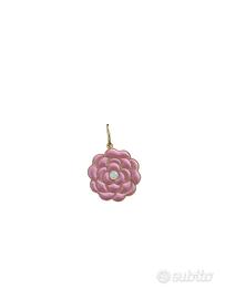 Charm chanel ciondolo camelia rosa dorato