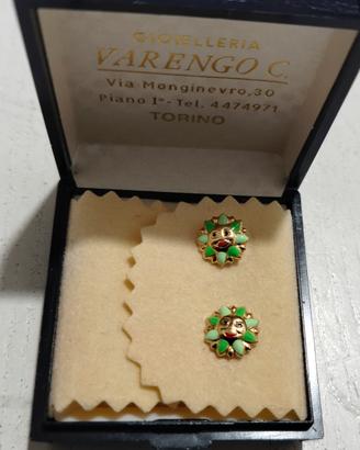 Orecchini Vintage Oro e Smalto-Gioielleria Varengo