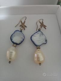 orecchini bijotteria artigianale con vera madrep