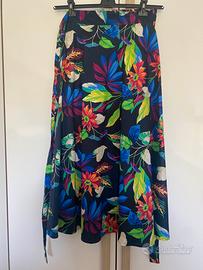 Gonna a portafoglio sartoriale fantasia jungle