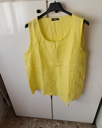 Canotta lino 100/100 colore pistacchio 