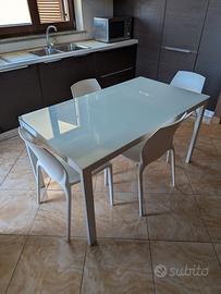 Tavolo in vetro satinato
