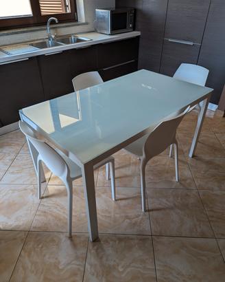 Tavolo in vetro satinato