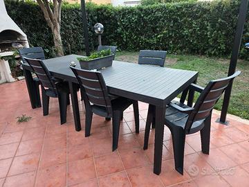 Tavolo da esterno allungabile antracite 