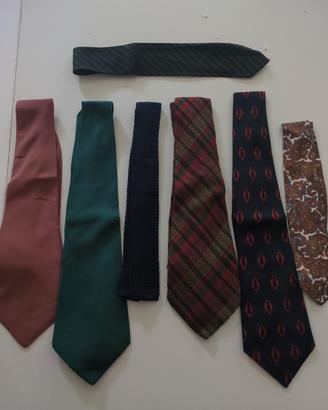 Lotto 7 cravatte uomo vintage vari stili colori 