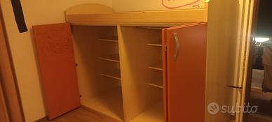 letto a castello singolo con cabina  armadio 