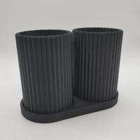 Set di portaspazzolini a doppia costola