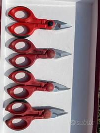 serie  numero 4 di forbici per elettricista 