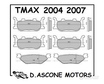 PASTIGLIE ORGANICHE TMAX 2004 2007 ANTERIORI E POS