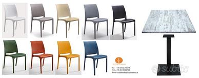 Tavolo Sedie Shabby Vintage Bar Ristorante 0346