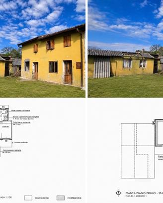 Rustico con progetto di ristrutturazione approvato