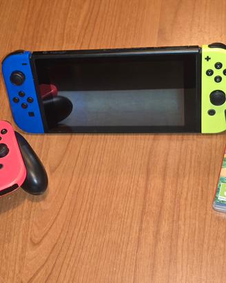 nintendo switch con 4 joy con e animal crossing