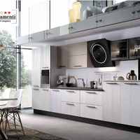 CUCINA LINEARE COMPONIBILE  VETRINA TAVOLO+SEDIE