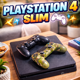 PLAY STATION 4 SLIM + 2 CONTROLLER PRONTA A GIOCA