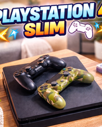 PLAY STATION 4 SLIM + 2 CONTROLLER PRONTA A GIOCA