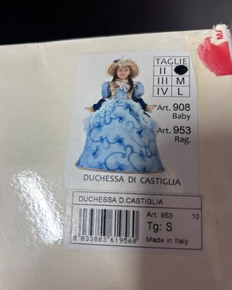 vestito duchessa di castiglia tg s 10/11 anni