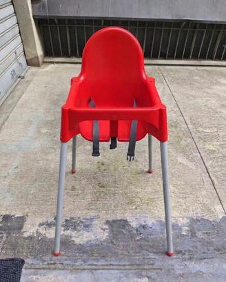 Seggiolone pappa Ikea rosso