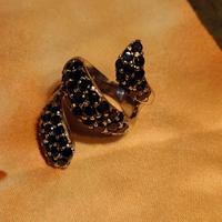 Anello in Bicha in Argento taglia 14 spinelli neri