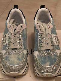 Sneakers LIU JO originali denim glitter e scatola