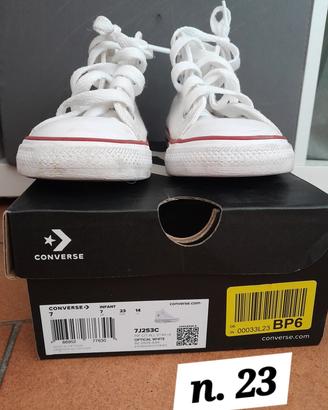 converse All Star n. 23 bianche 