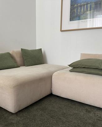 Divano modulare SKLUM beige + Pouf e 2 cuscini