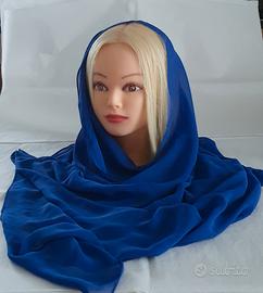 Foulard in pura seta blu
