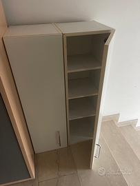 Pensile a muro per cucina o bagno - 2 pezzi bianco