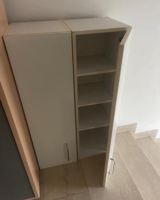 Pensile a muro per cucina o bagno - 2 pezzi bianco