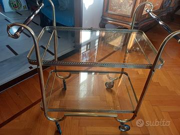 Carrellino vintage anni 60 in cristallo