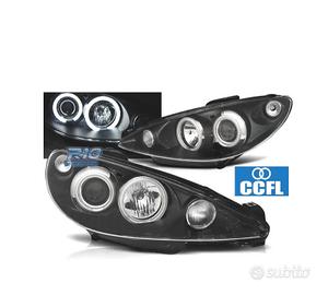 FARI PEUGEOT 206 98-08 ANGEL EYES CCFL FONDO NERO