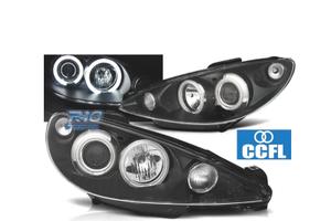 FARI PEUGEOT 206 98-08 ANGEL EYES CCFL FONDO NERO