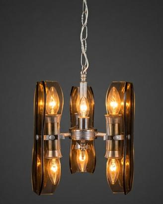 Lampadario Veca vetro Fumè modernariato anni 70