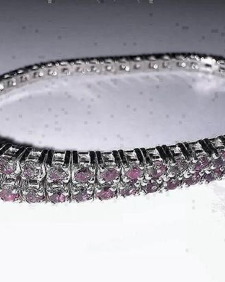 BRACCIALE TENNIS ORO 18kt. RUBINI PINKISH