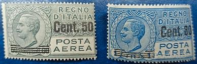 REGNO 1927 Posta aerea tipo Leoni sovrastampati