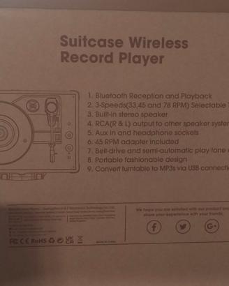 Suitcase wireless record player