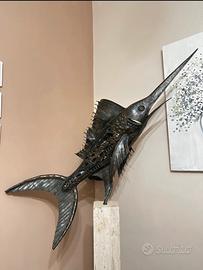 Scultura decorativa pesce spada da parete
