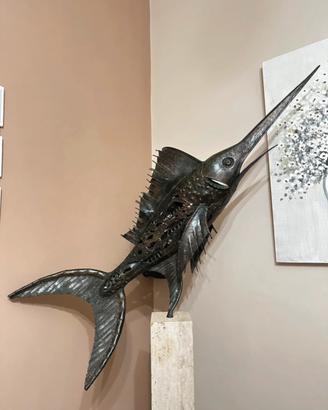 Scultura decorativa pesce spada da parete